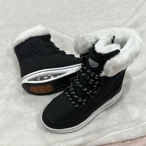 Binkasen Women Snow Boots Warm Lace-up mid-calf boots size 8